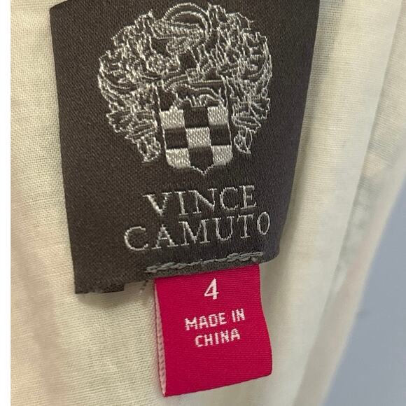 Vince Camino Floral SunDress Sz 4 Vintage Style Full Skirt Pockets Strap Dress - Picture 10 of 11